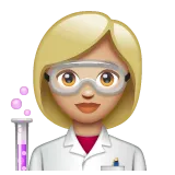 Whatsapp platformu için woman scientist: medium-light skin tone