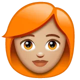 woman: medium-light skin tone, red hair สำหรับแพลตฟอร์ม Whatsapp
