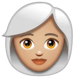 woman: medium-light skin tone, white hair สำหรับแพลตฟอร์ม Whatsapp