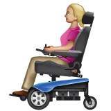 woman in motorized wheelchair: medium-light skin tone สำหรับแพลตฟอร์ม Whatsapp