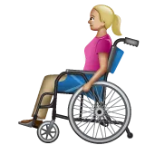woman in manual wheelchair: medium-light skin tone สำหรับแพลตฟอร์ม Whatsapp