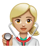 woman health worker: medium-light skin tone for Whatsapp platform