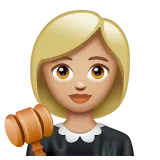 woman judge: medium-light skin tone สำหรับแพลตฟอร์ม Whatsapp