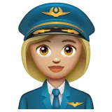 Whatsapp platformu için woman pilot: medium-light skin tone