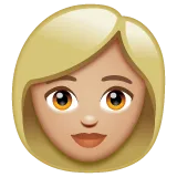 woman: medium-light skin tone per la piattaforma Whatsapp