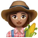 woman farmer: medium skin tone til Whatsapp platform