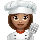 woman cook: medium skin tone สำหรับแพลตฟอร์ม Whatsapp