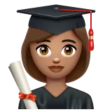 woman student: medium skin tone สำหรับแพลตฟอร์ม Whatsapp