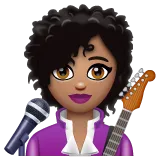 woman singer: medium skin tone สำหรับแพลตฟอร์ม Whatsapp