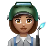 Whatsapp platformu için woman factory worker: medium skin tone