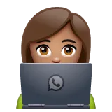 Whatsapp platformu için woman technologist: medium skin tone