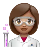 woman scientist: medium skin tone voor Whatsapp platform