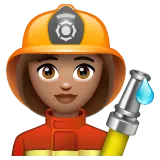 woman firefighter: medium skin tone pentru platforma Whatsapp