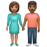 woman and man holding hands: medium skin tone, medium-dark skin tone for Whatsapp platform
