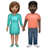 woman and man holding hands: medium skin tone, dark skin tone για την πλατφόρμα Whatsapp