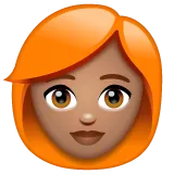 woman: medium skin tone, red hair para la plataforma Whatsapp