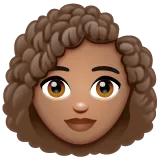 Whatsapp platformu için woman: medium skin tone, curly hair