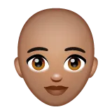 woman: medium skin tone, bald pour la plateforme Whatsapp