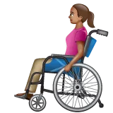 woman in manual wheelchair: medium skin tone สำหรับแพลตฟอร์ม Whatsapp