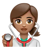 woman health worker: medium skin tone untuk platform Whatsapp