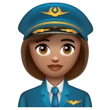woman pilot: medium skin tone per la piattaforma Whatsapp