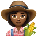 Whatsapp platformu için woman farmer: medium-dark skin tone