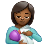 woman feeding baby: medium-dark skin tone til Whatsapp platform
