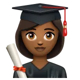 woman student: medium-dark skin tone til Whatsapp platform