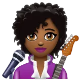 woman singer: medium-dark skin tone til Whatsapp platform