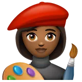 Whatsapp cho nền tảng woman artist: medium-dark skin tone