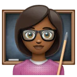woman teacher: medium-dark skin tone pour la plateforme Whatsapp