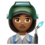 woman factory worker: medium-dark skin tone สำหรับแพลตฟอร์ม Whatsapp