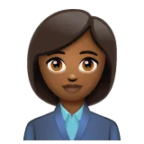woman office worker: medium-dark skin tone untuk platform Whatsapp