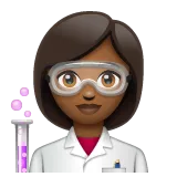 Whatsapp platformu için woman scientist: medium-dark skin tone