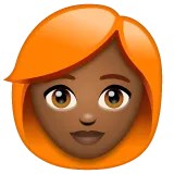 woman: medium-dark skin tone, red hair untuk platform Whatsapp