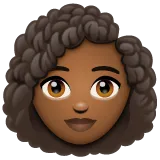 Whatsapp dla platformy woman: medium-dark skin tone, curly hair