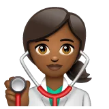 woman health worker: medium-dark skin tone for Whatsapp platform