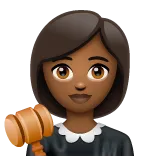 woman judge: medium-dark skin tone für Whatsapp Plattform