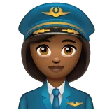 woman pilot: medium-dark skin tone pentru platforma Whatsapp