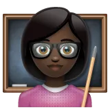 woman teacher: dark skin tone pour la plateforme Whatsapp
