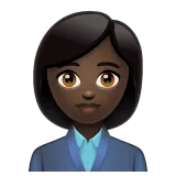 woman office worker: dark skin tone untuk platform Whatsapp