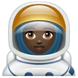woman astronaut: dark skin tone สำหรับแพลตฟอร์ม Whatsapp