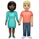 Whatsapp dla platformy woman and man holding hands: dark skin tone, medium-light skin tone