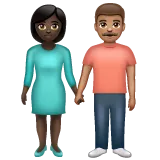 woman and man holding hands: dark skin tone, medium skin tone για την πλατφόρμα Whatsapp
