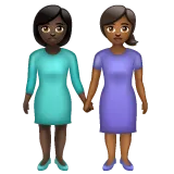 women holding hands: dark skin tone, medium-dark skin tone für Whatsapp Plattform