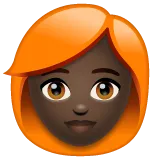 woman: dark skin tone, red hair untuk platform Whatsapp