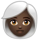 woman: dark skin tone, white hair untuk platform Whatsapp
