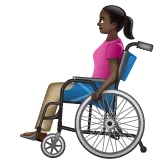 woman in manual wheelchair: dark skin tone til Whatsapp platform