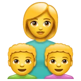 family: woman, boy, boy per la piattaforma Whatsapp