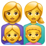 family: woman, woman, girl, boy pour la plateforme Whatsapp